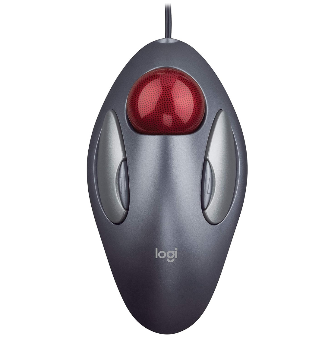 Logitech T-BC21 Marble Mouse USB Ergonomic Ball Wired Mouse 804377-0000