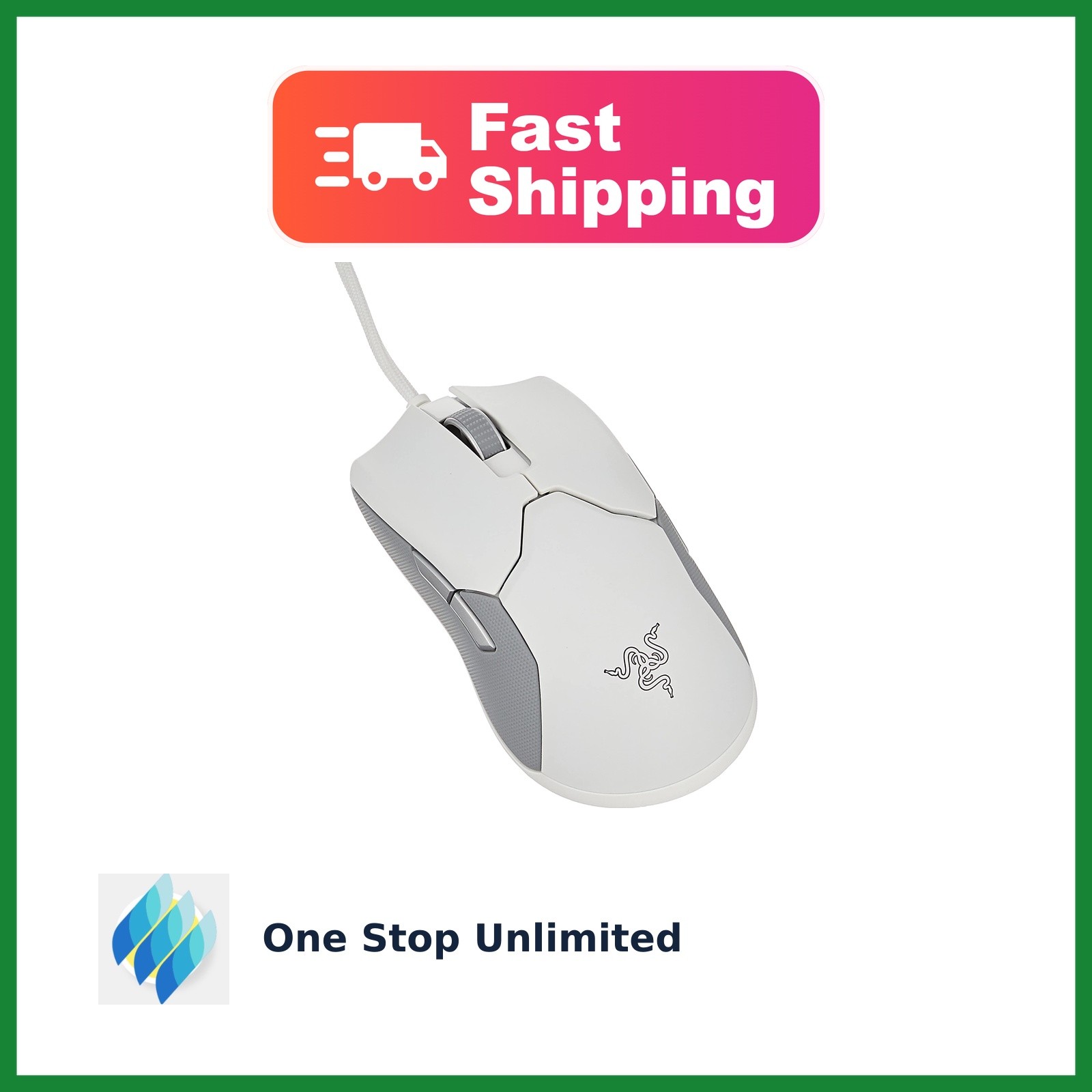 Razer Viper Ultralight Wired Gaming Mouse Mercury White