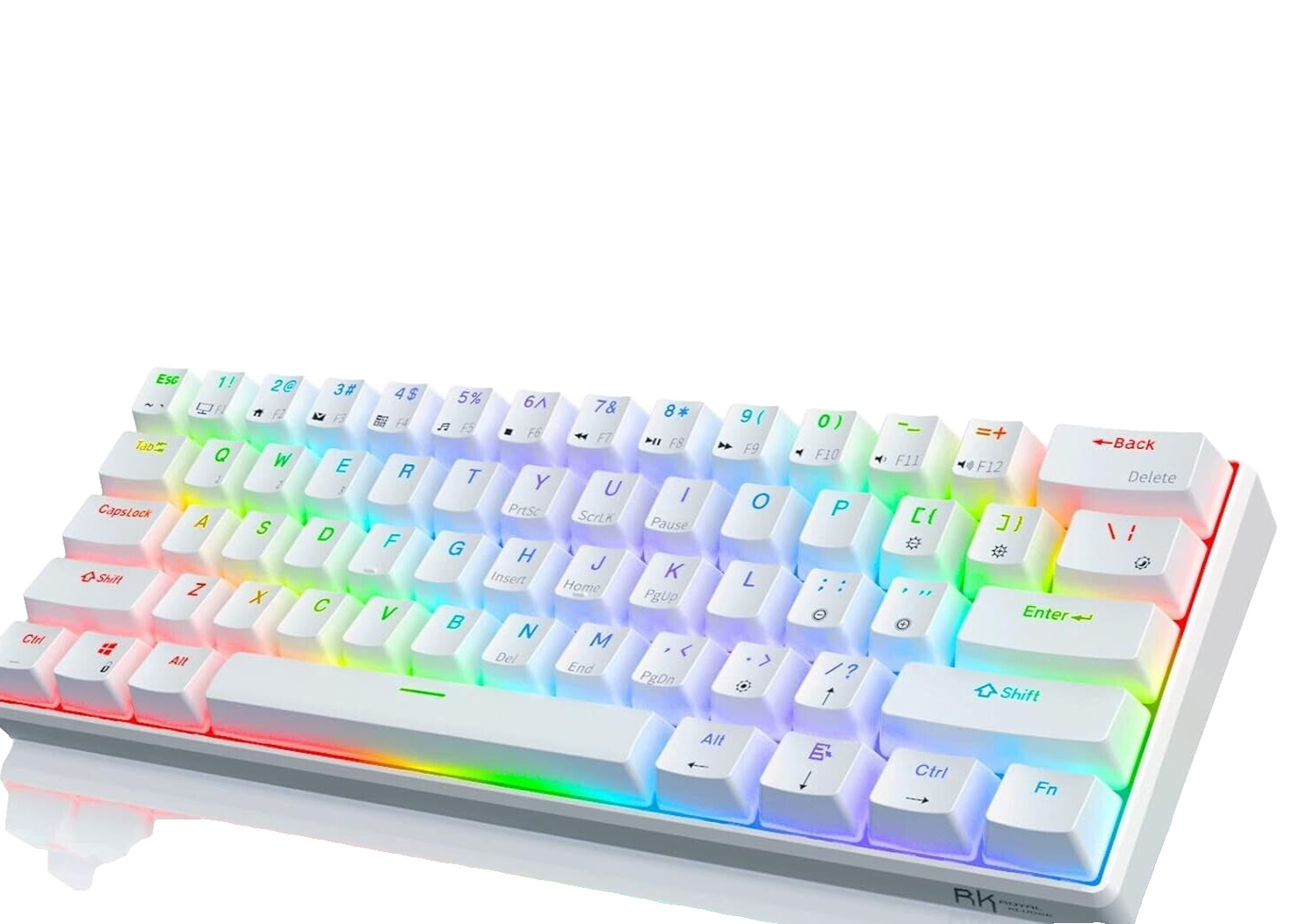 RK61 Wired 60% Mechanical Mini Gaming Keyboard Programmable White NEW