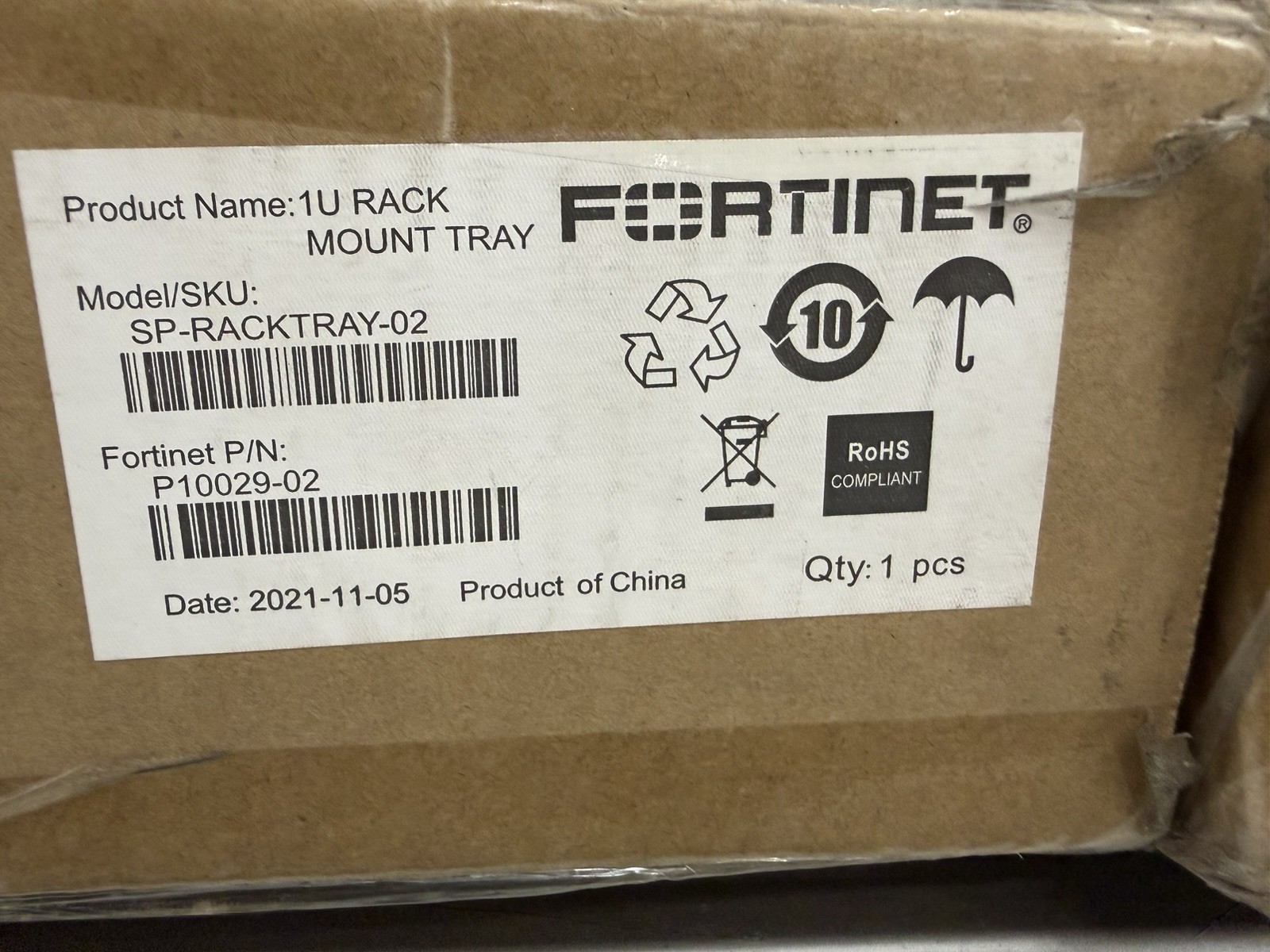 FORTINET SP-RACKTRAY-02 1RU Rack Mount Tray P/N P10029-02 - NEWinBOX