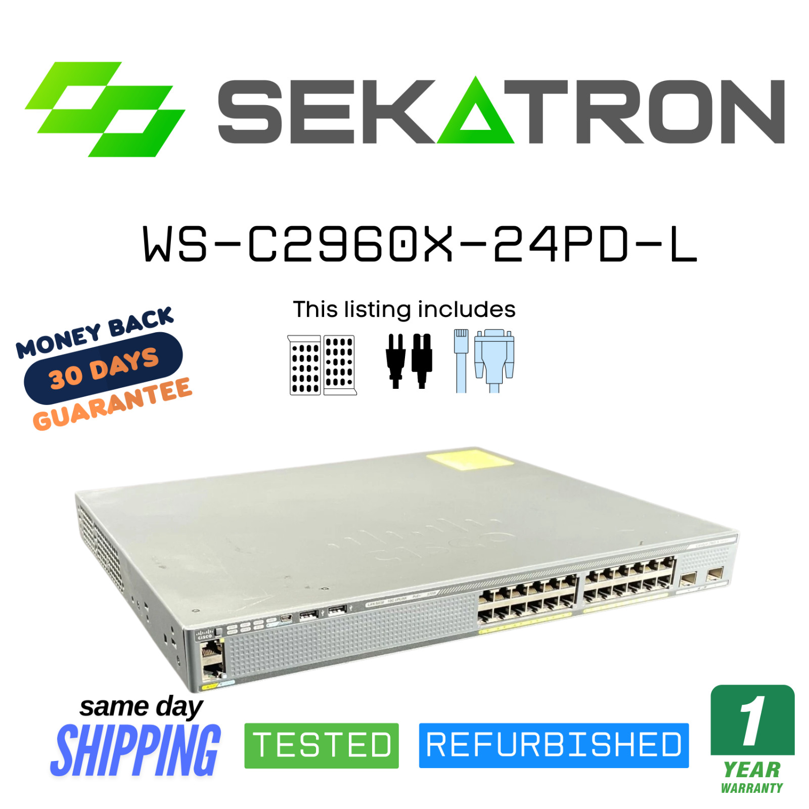 ♻️ Cisco Catalyst WS-C2960X-24PD-L Gigabit Ethernet PoE+ Switch ⚡Fast Ship