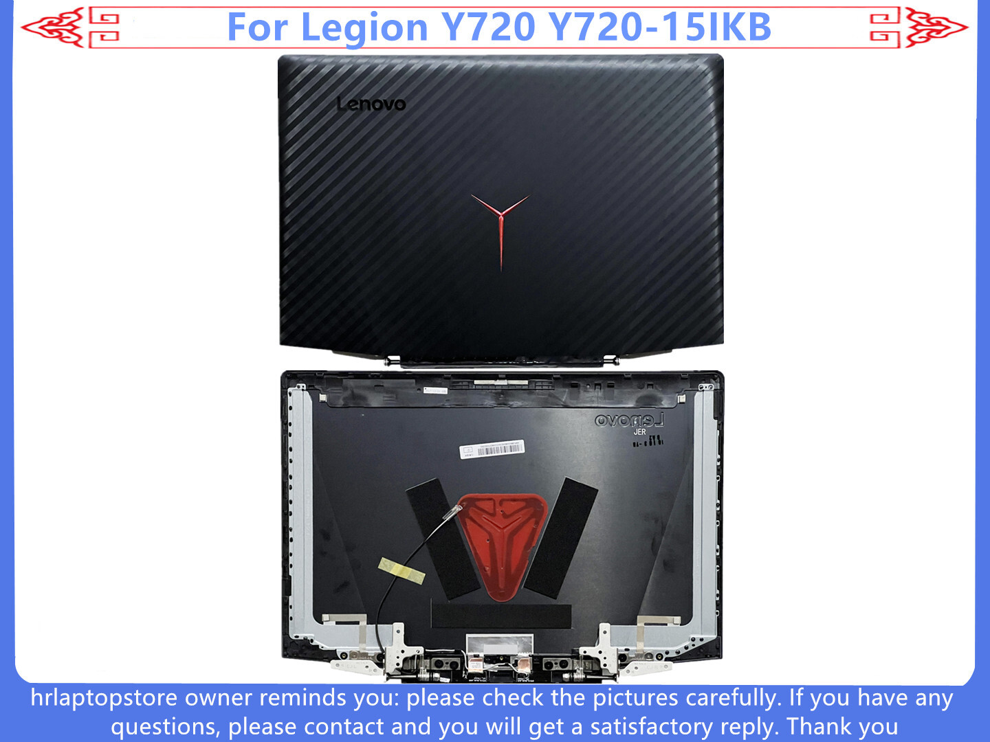 New For Lenovo Legion Y720 Y720-15IKB 15.6 LCD Back Cover With Hinges 5CB0N67199