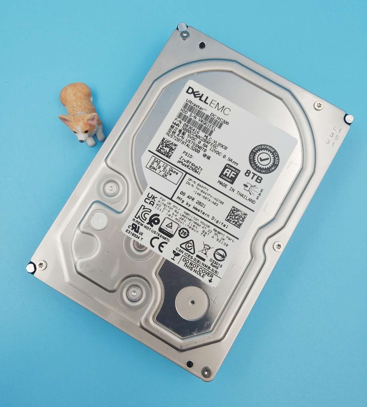 Dell EMC HGST HC320 8TB 7.2K 12G SAS 3.5" 512e HDD 44YFV HUS728T8TAL5200