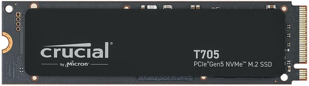 Crucial T705 1TB PCIe Gen5 NVMe M.2 - Up to 13,600 MB/s Game Ready Internal  SSD