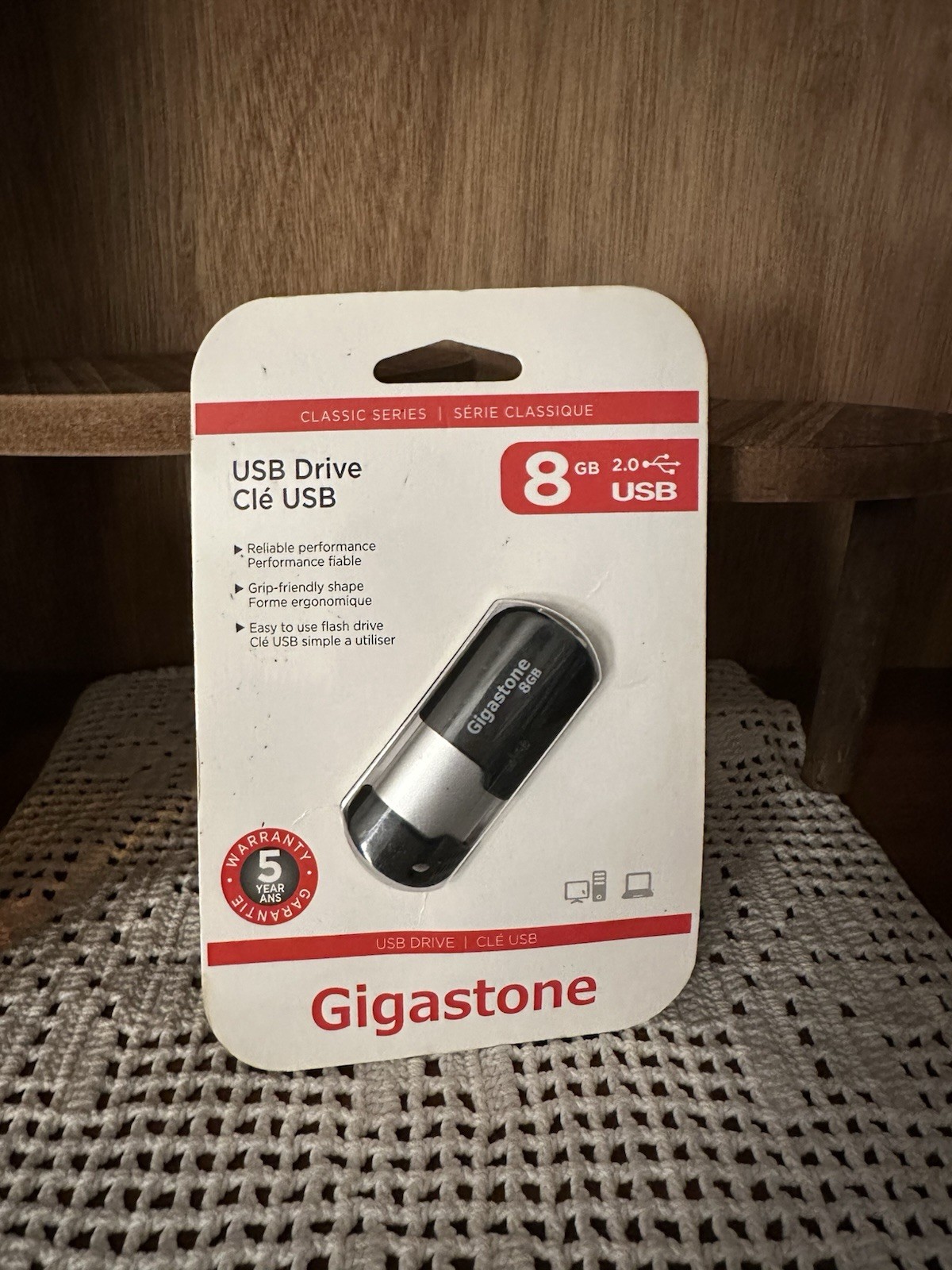 Gigastone Classic Series 8GB USB 2.0 Flash Drive Black Grip-Friendly Easy to Use