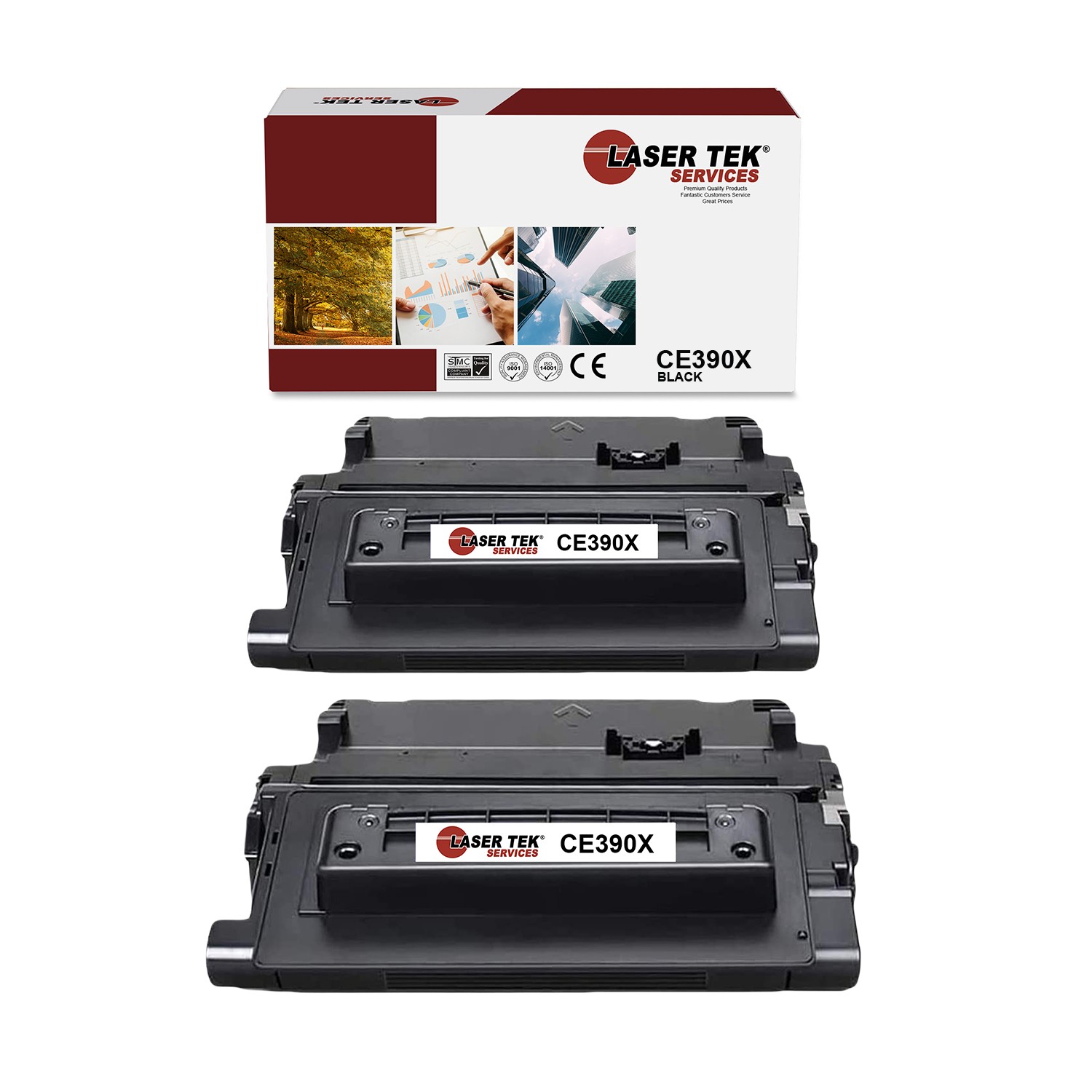 2Pk LTS 90X CE390X Black HY Compatible for HP LaserJet M601dn M601n M602dn Toner