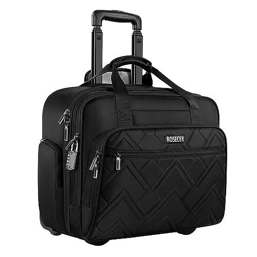 Rolling Laptop Bag 17.3 Inch Premium Laptop Briefcases With Wheels For Men & Wom