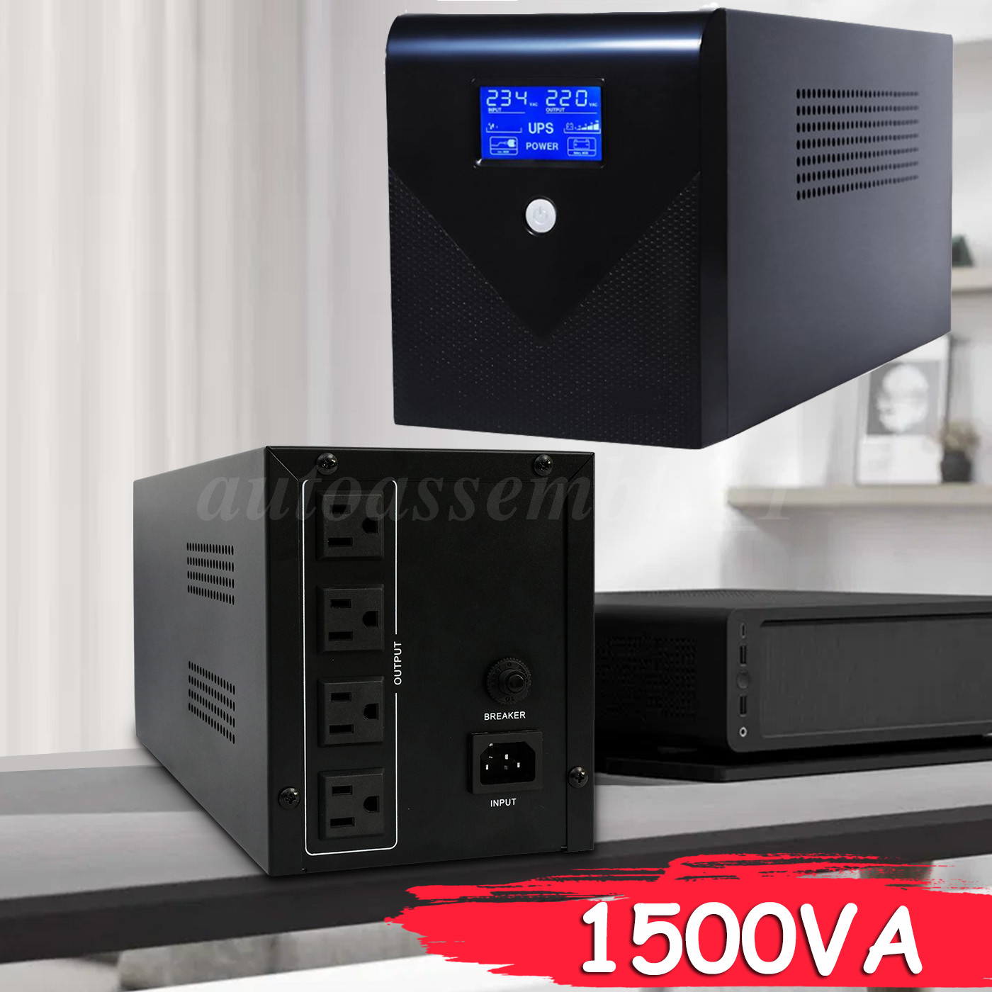 UPS Uninterruptible Power Supply 1500VA/900W Offline Backup Type With Battery