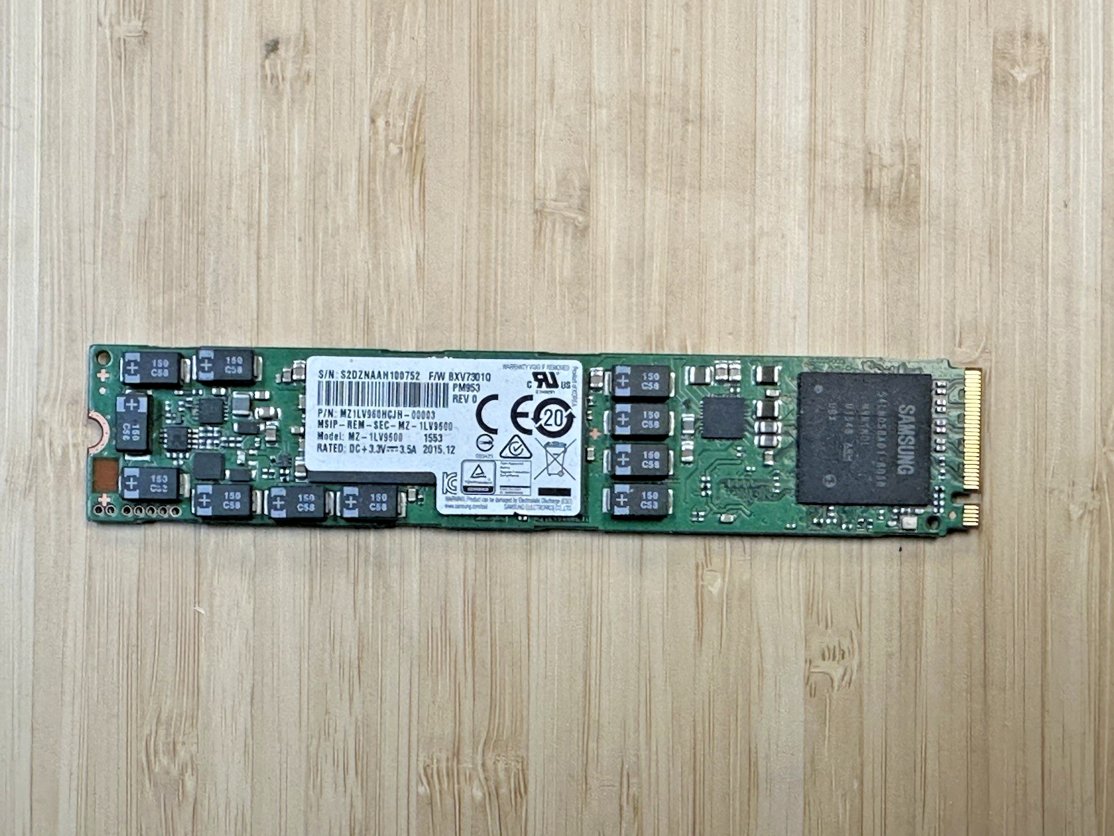 Samsung PM953 960GB M.2 PCIE NVMe SSD MZ-1LV9600 22110 110MM PCI-e