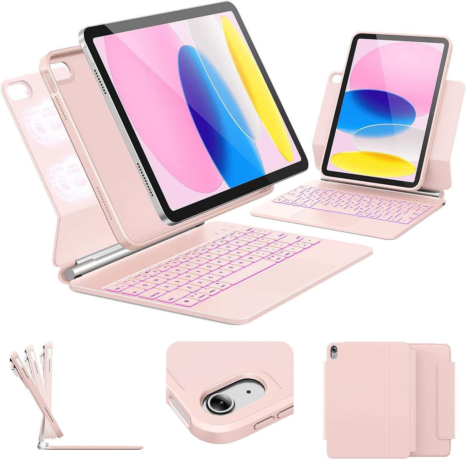 For Ipad 11Th (A16) /10Th Gen Keyboard Case, Multi-Magnetic Mode