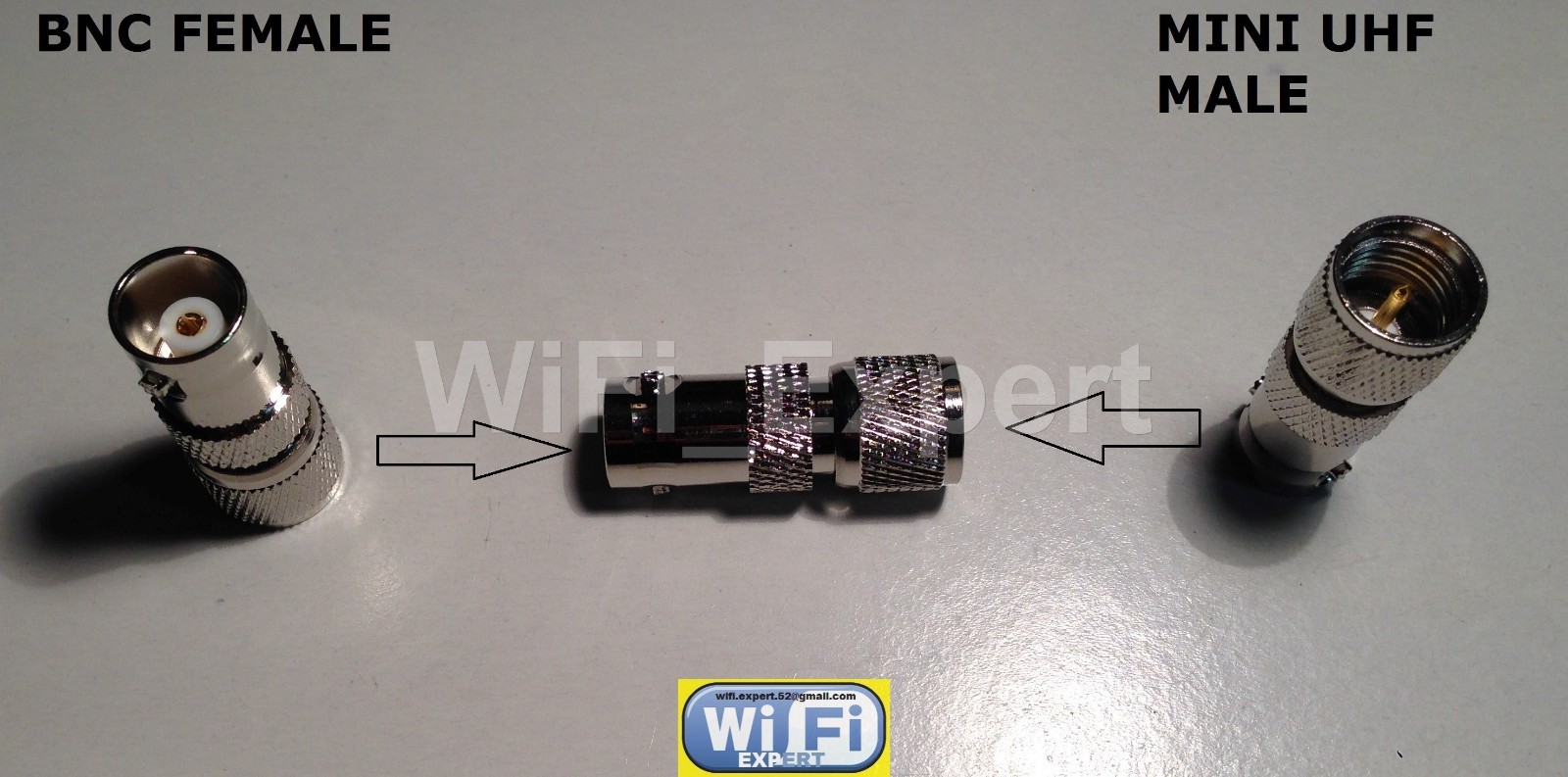 BNC female jack to mini UHF miniUHF male plug center RF adapter connector frm US