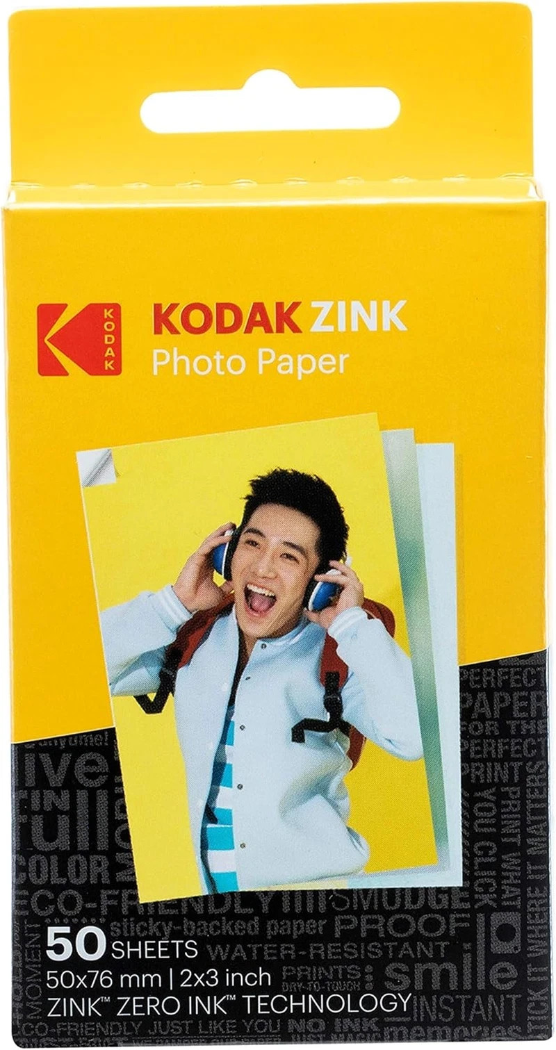 Kodak 2ʺ X 3ʺ Premium ZINK Photo Paper 50-Pack Compatible with Kodak PRINTOMATIC