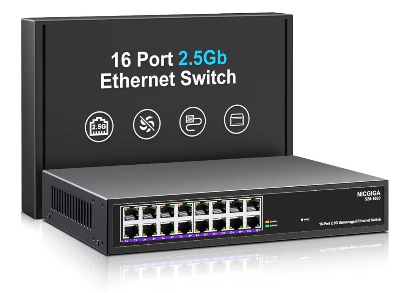 NICGIGA 16 Port 2.5G Network Switch