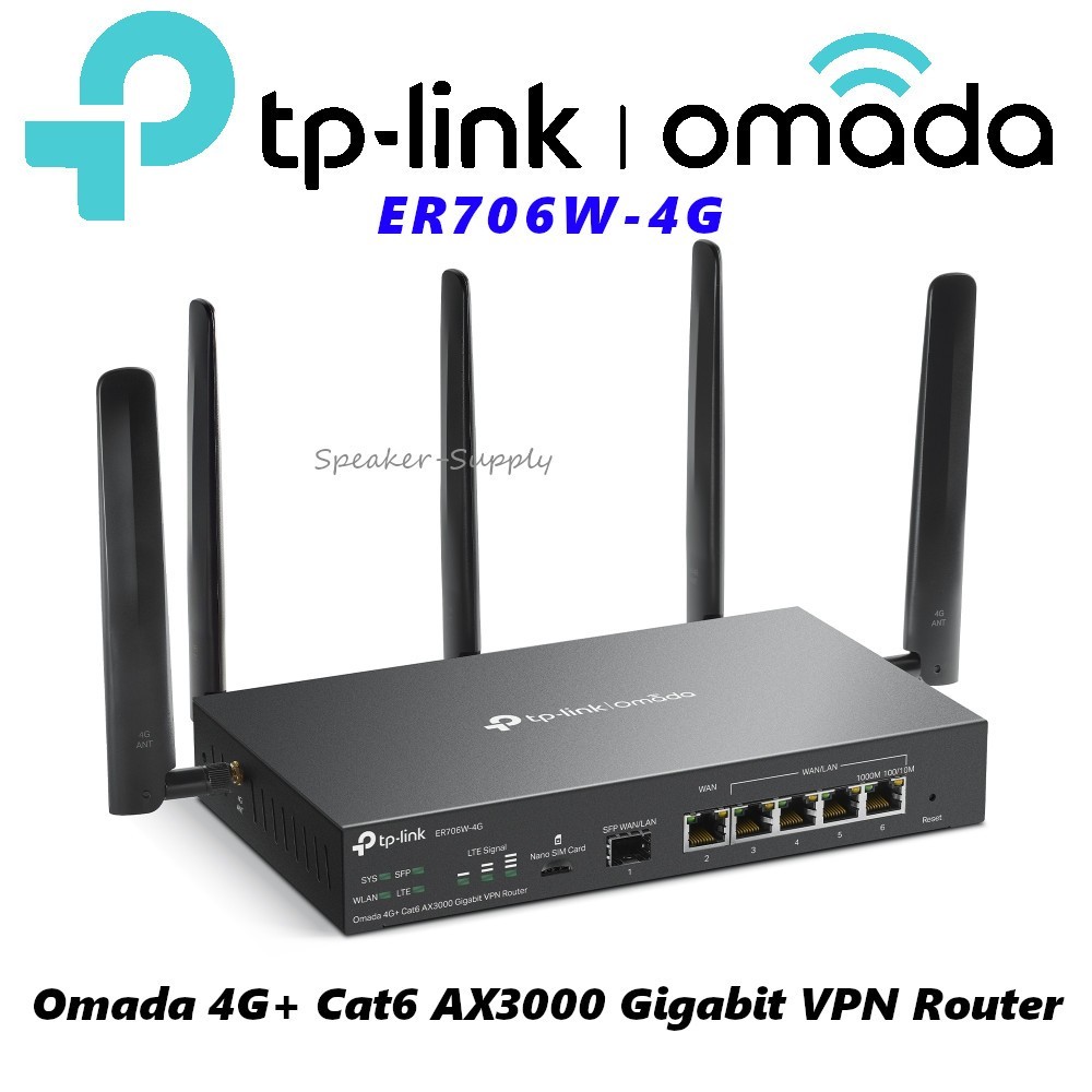 Tp-link Omada ER706W-4G Cat6 AX3000 Gigabit VPN Router
