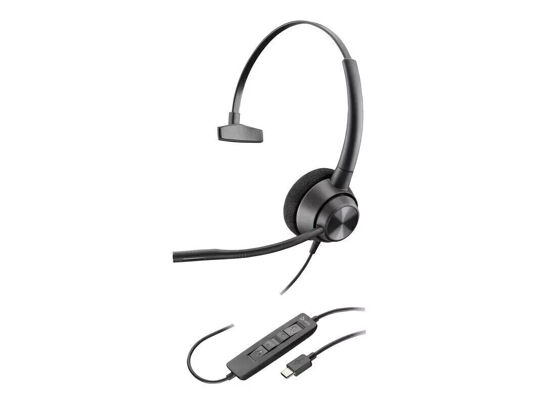 HP Poly 760Q8AA EncorePro 310 USB-C Monoaural Headset TAA - Mono - USB Type C