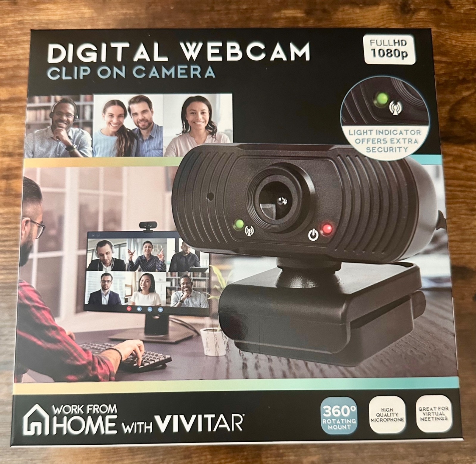 Vivitar Digital Webcam Clip On Camera Full HD 1080p 360 Rotating Mic NEW