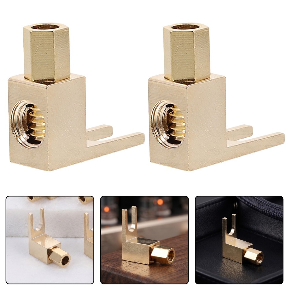 Right Angle Gold Copper Speaker Wire Connector for Hifi Audio Equipment