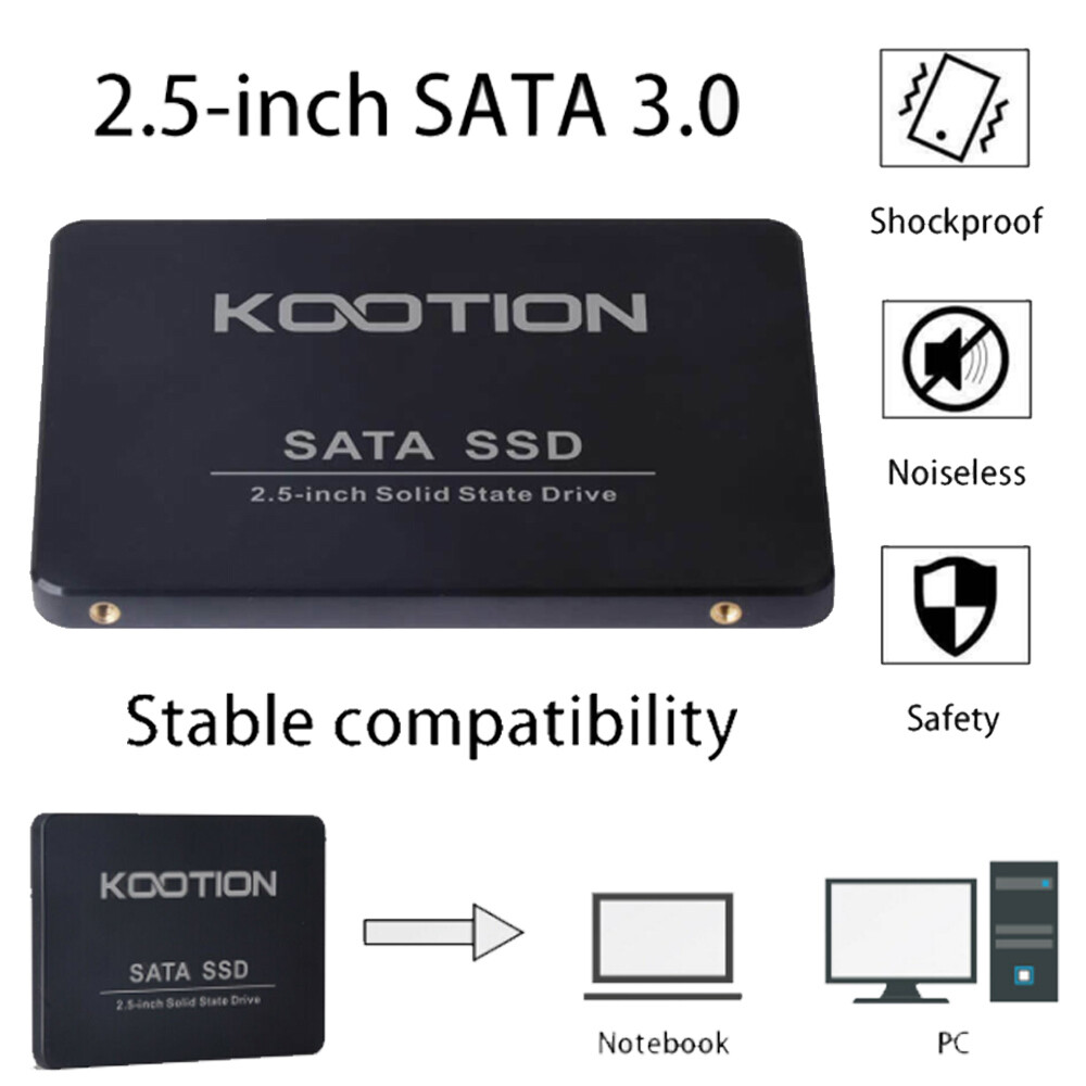 Kootion Internal SSD 128/256/512GB SATA SSD 2.5 inch Solid State Drive 500MB/s 