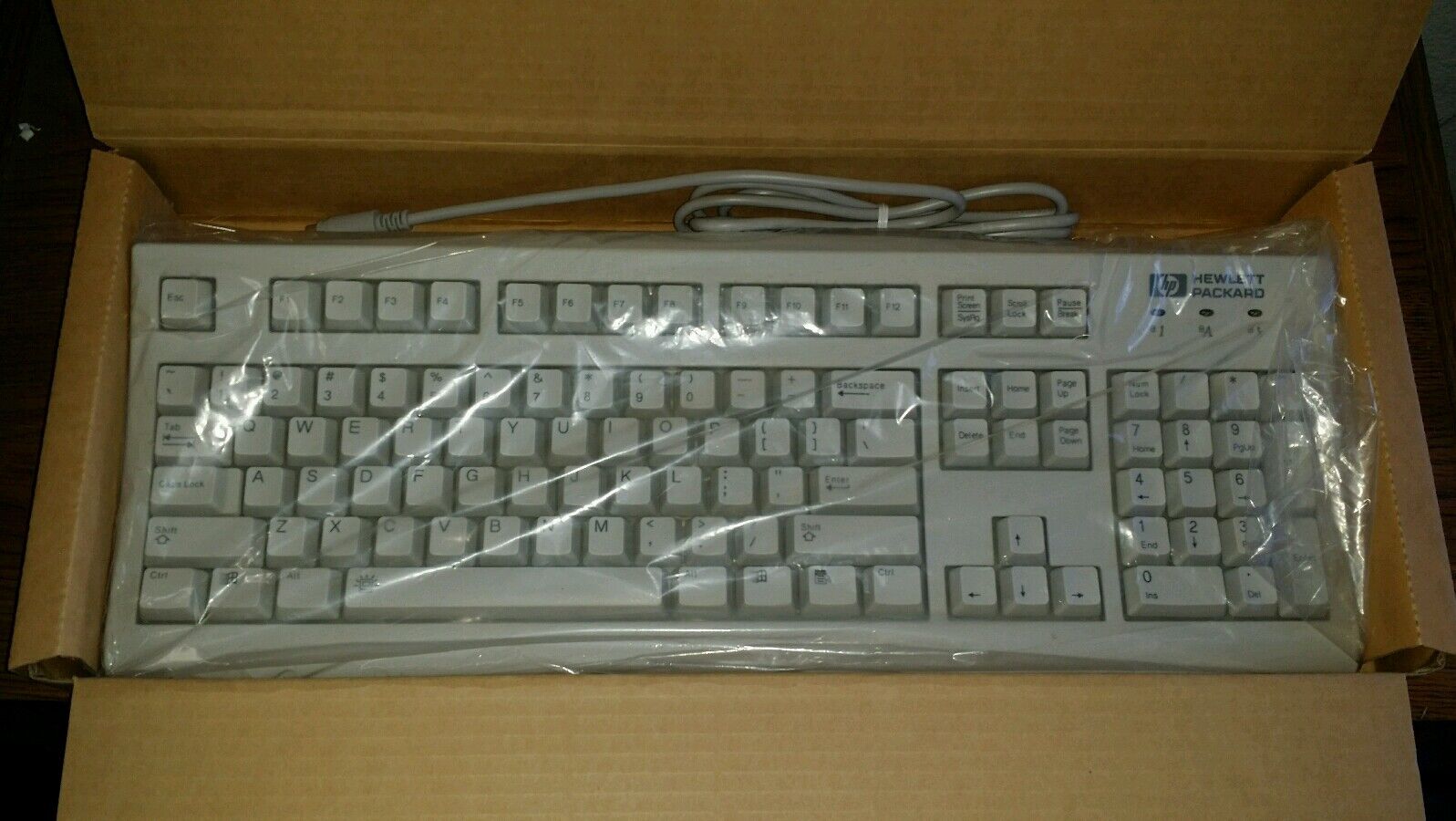 Vintage HP Terminal Keyboard SK-2502 Wired PS2 White C4732-60201 Hewlett Packard
