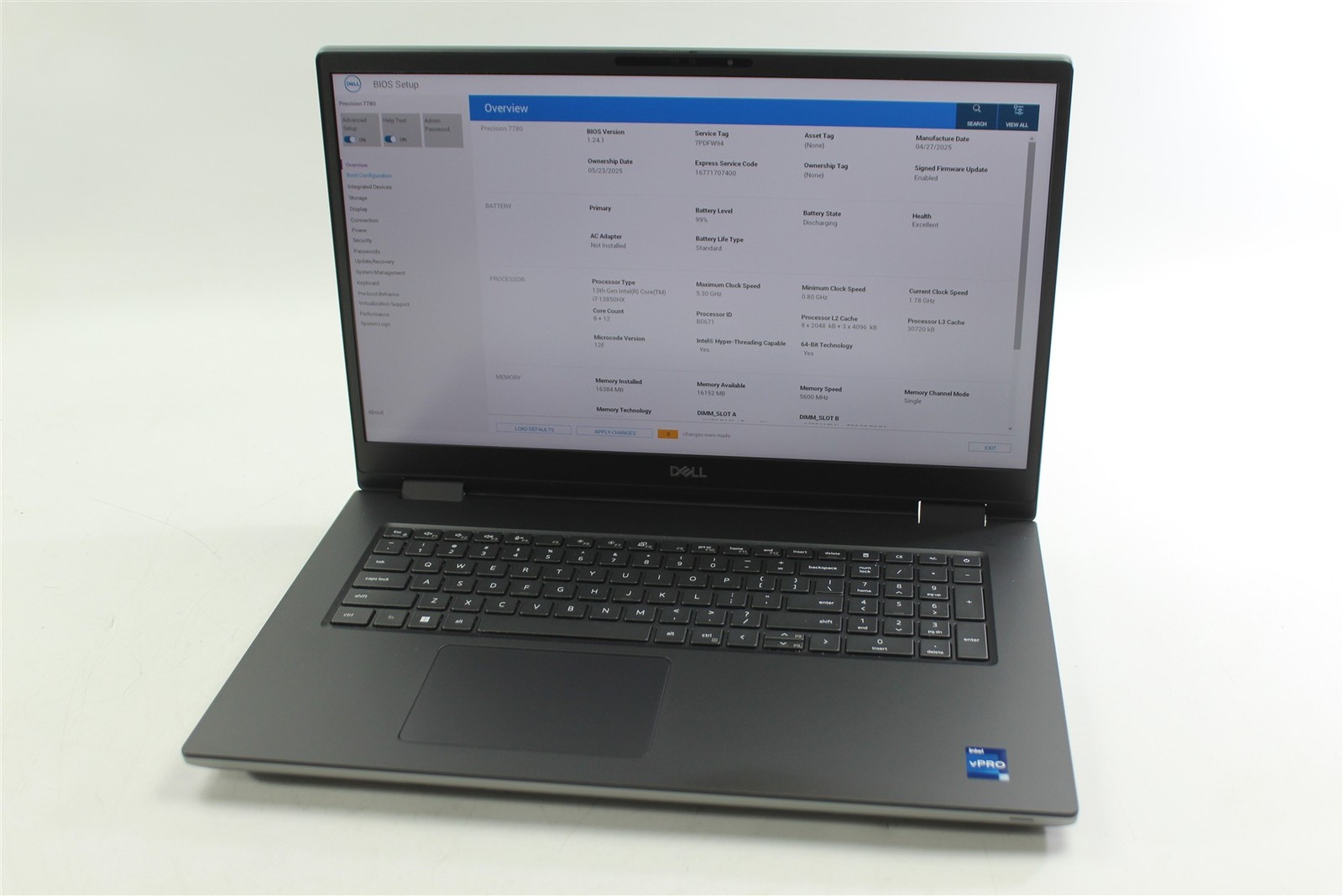Dell Precision 7780 17.3" FHD i7-13850HX 2.1GHz 512GB SSD 16GB RAM W11P