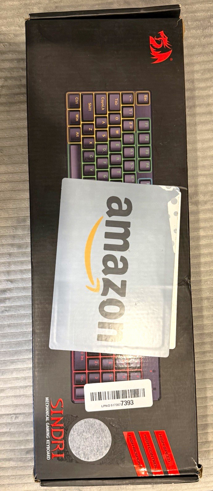 Redragon SINDRI Mechanical Gaming Keyboard RGB LED Wired Full Size OPEN BOX