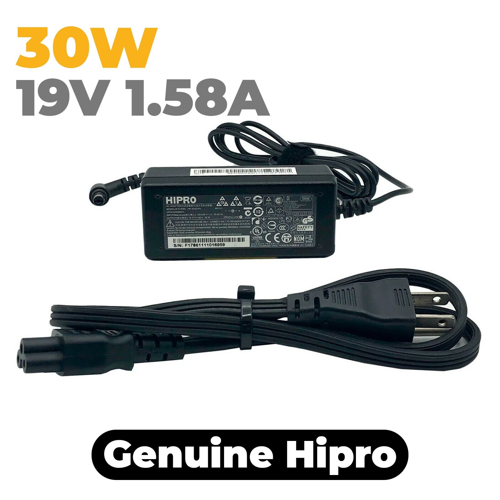 Genuine Hipro AC Adapter for Gateway EC14 EC14D EC18 LT10 LT30 LT31 Laptop