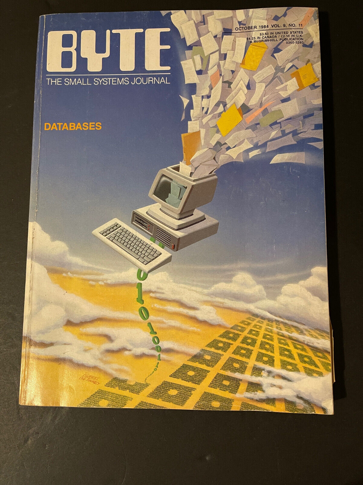 BYTE MAGAZINE OCT 1984 VOL. 9 NO. 11 RARE DATABASES VERY GOOD CONDITION QTY-1