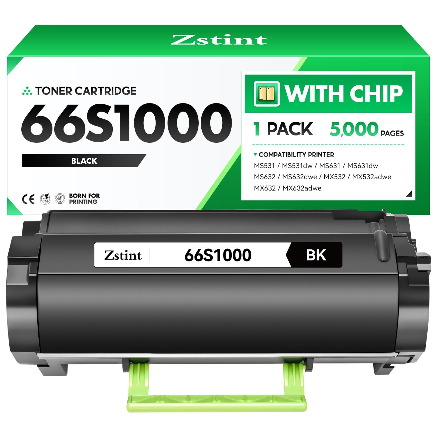 66S1000 Black Toner Toner-1 Pack, Pack