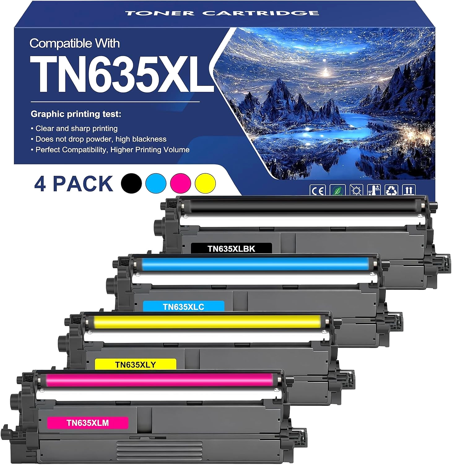 High Yield Toner Cartridge for Brother TN635/TN635XL (HL & MFC) Series Printers