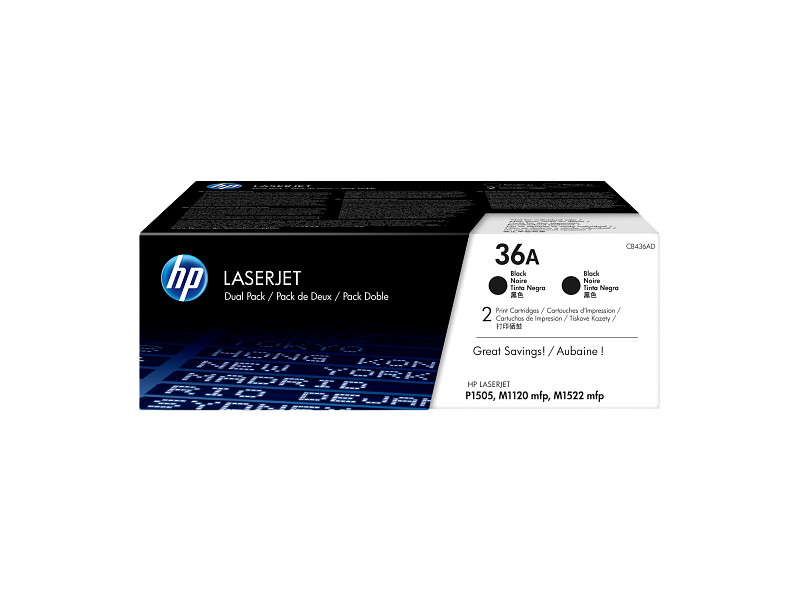 Open Box HP 36A Black 2-Pack Original LaserJet Toner Cartridge, CB436A