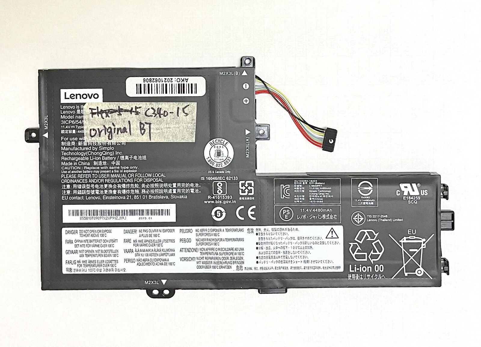 Genuine Original Lenovo Battery L18C3PF7, L18L3PF3 5B10T09094 5B10T09095 OEM