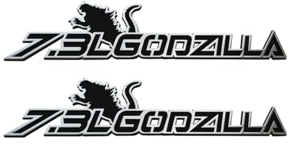 2pcs New Custom 7.3L Badge Name Plate Logo 3D Nameplate Decal Stickers Chrome