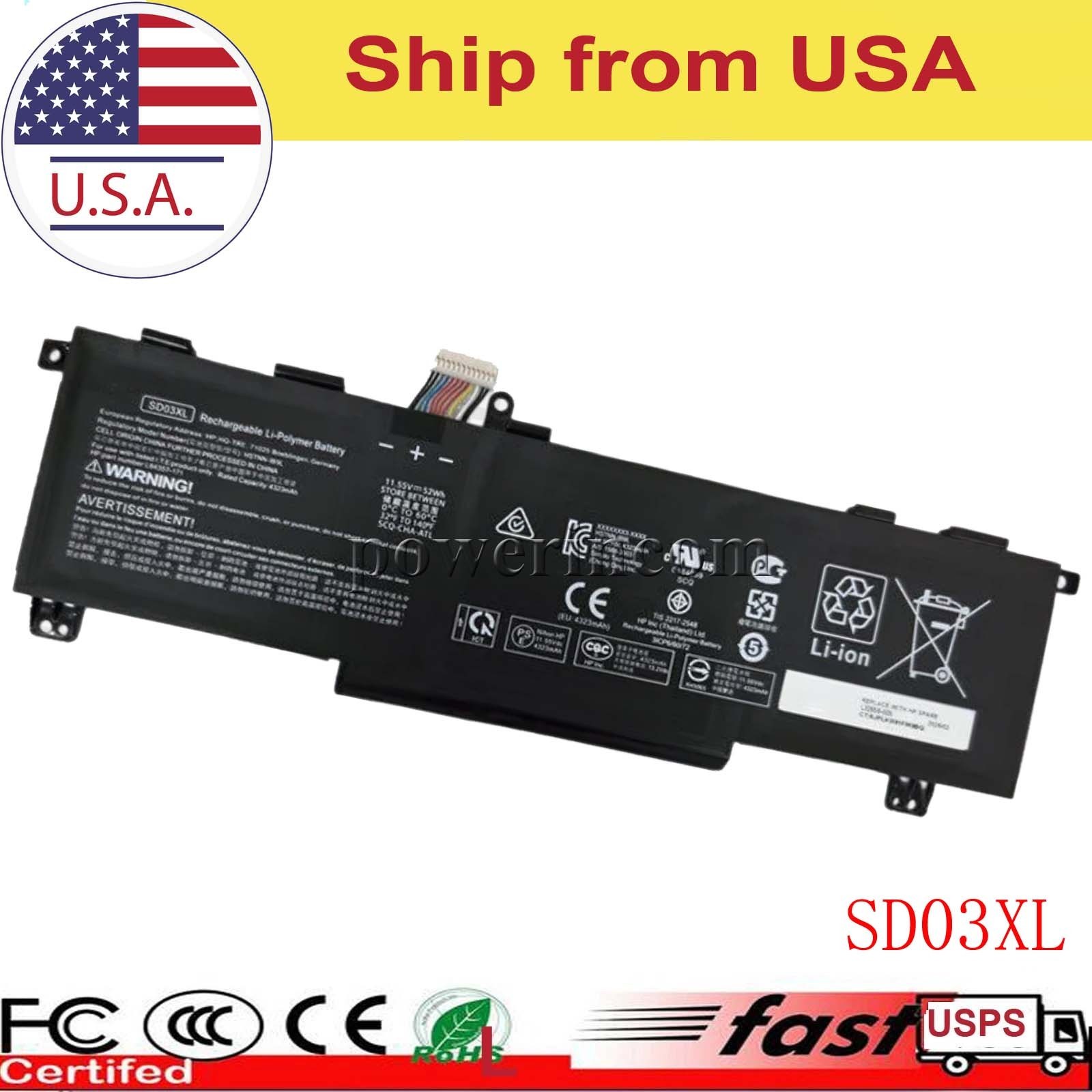 L84394-005 SD03XL REPLACEMENT BATT FOR HP VICTUS 15-FA, 15FB, OMEN 15-EK, 15-EN