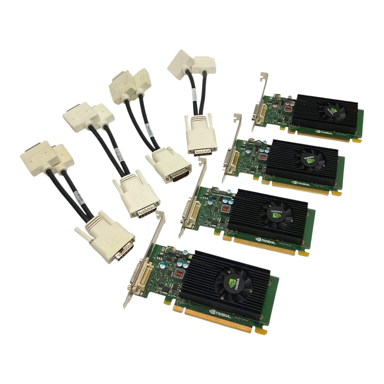 Lot of 4 NVIDIA Quadro NVS 315 1GB PCIe Full Profile Card 720625-001 w/ Cable
