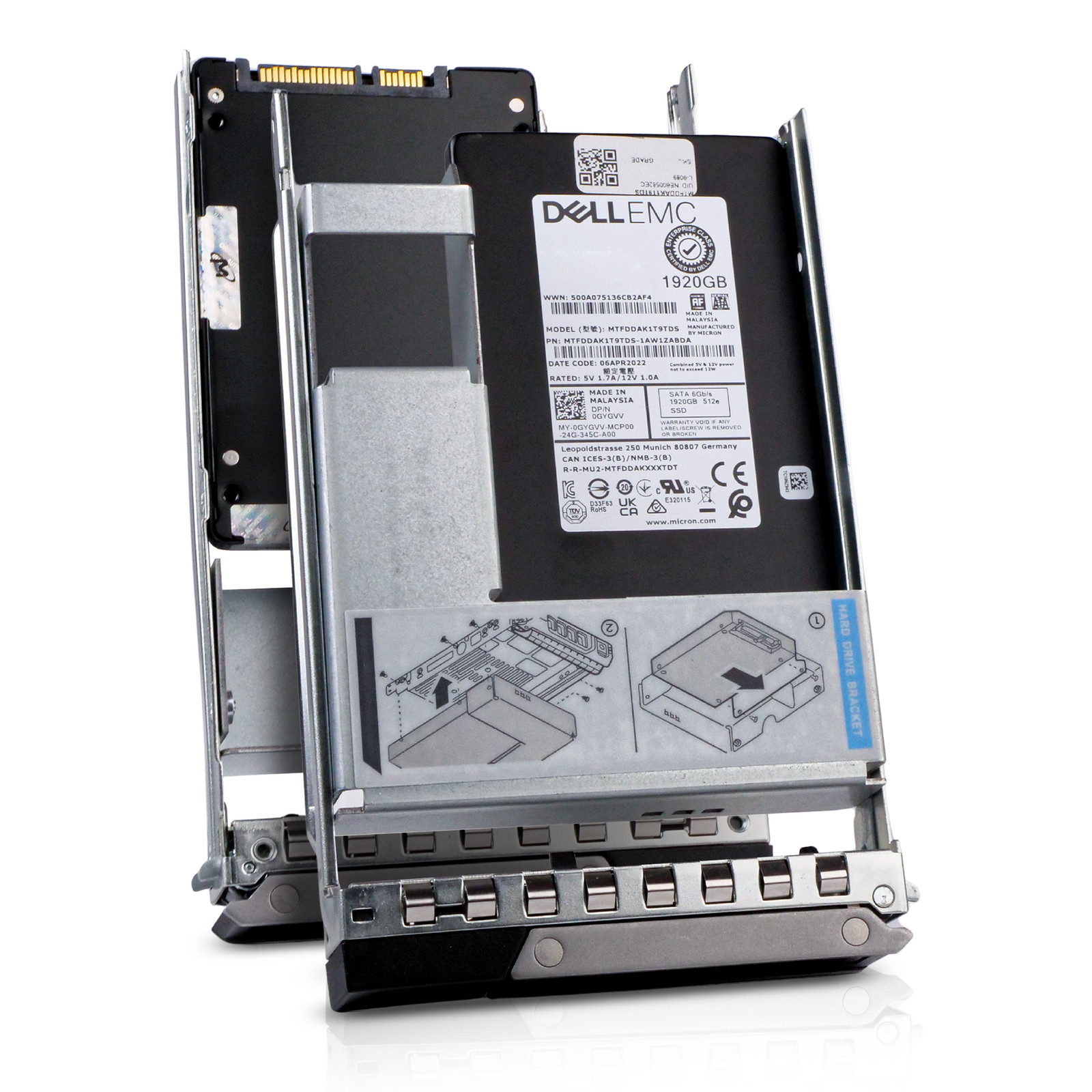 Dell 1.92TB SATA 6Gb/s 3D TLC 512e 1.5 DWPD Hybrid 3.5" SSD 0GYGVV G16