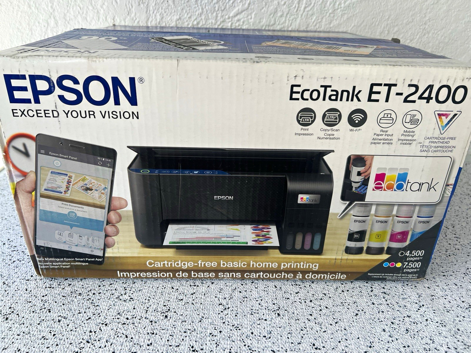 Epson EcoTank ET-2400 All-In-One Color Inkjet Printer Wi-Fi Scanner Copier