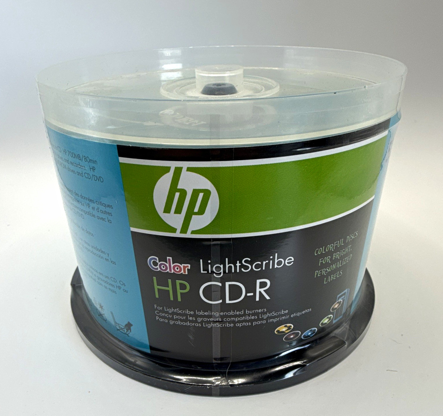 HP Color LightScribe CD-R 52x 700MB 50-Pack Spindle/Cake Box Blank Discs