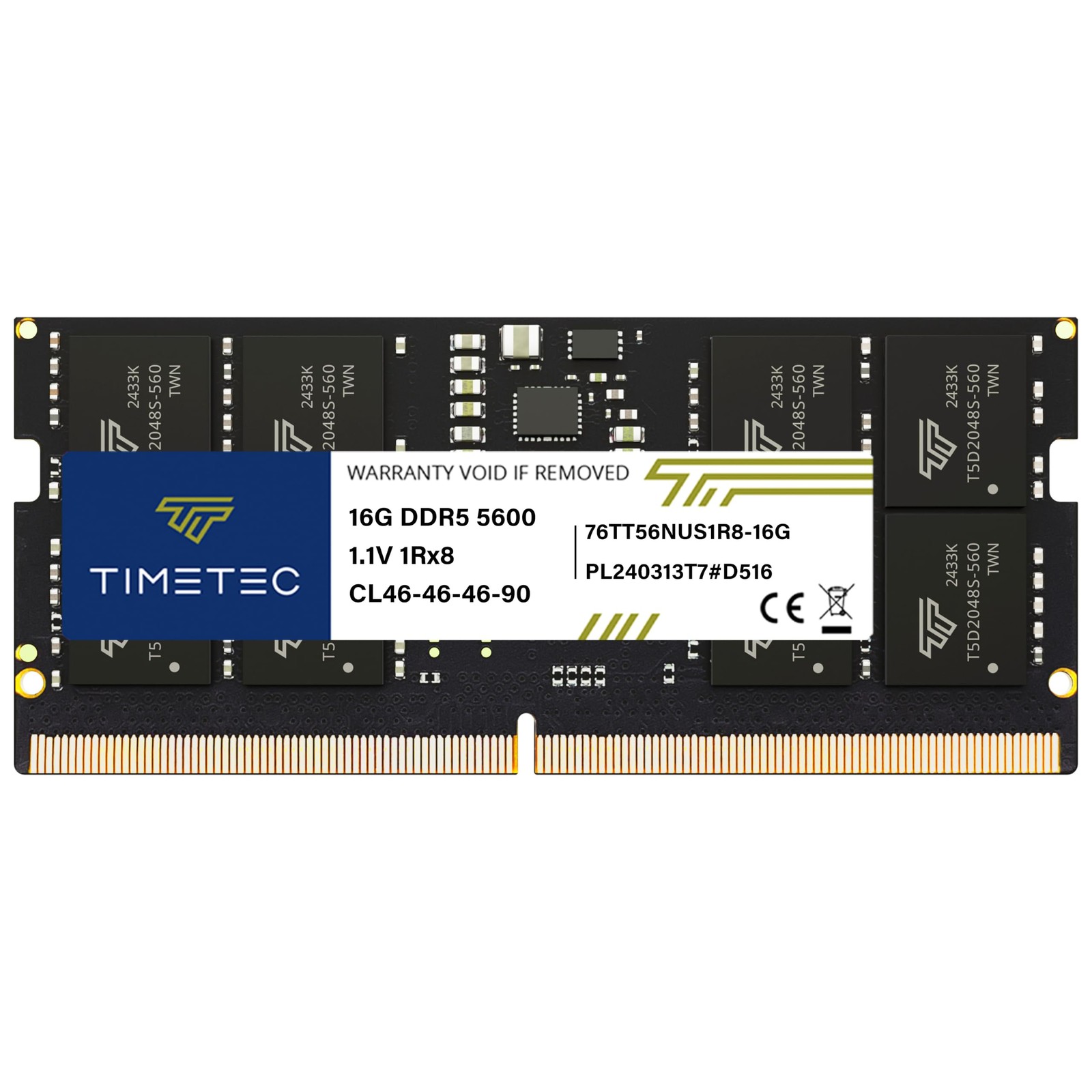 Timetec Premium 16GB DDR5 5600MHz PC5-44800 Single Rank Premium,