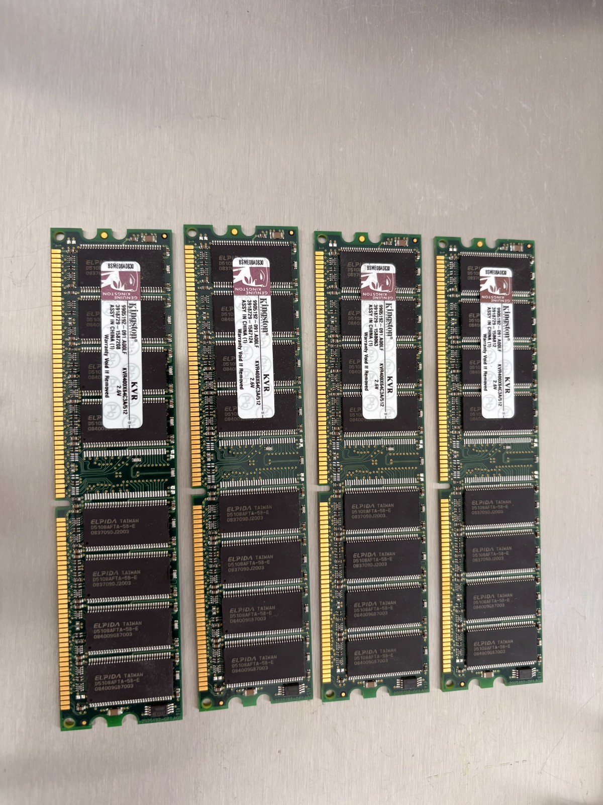 KINGSTON TECHNOLOGY KVR400X64C3A/512 - 2.6V - 4x512MB