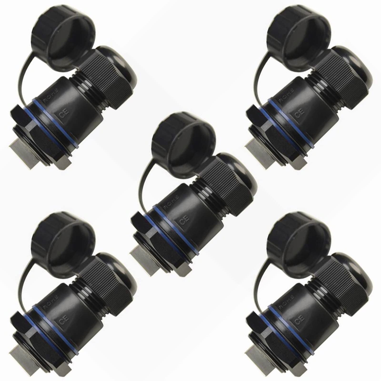 5 PCS M25 Panel Mounting CAT6 Shield RJ45 IP68 Waterproof Connector