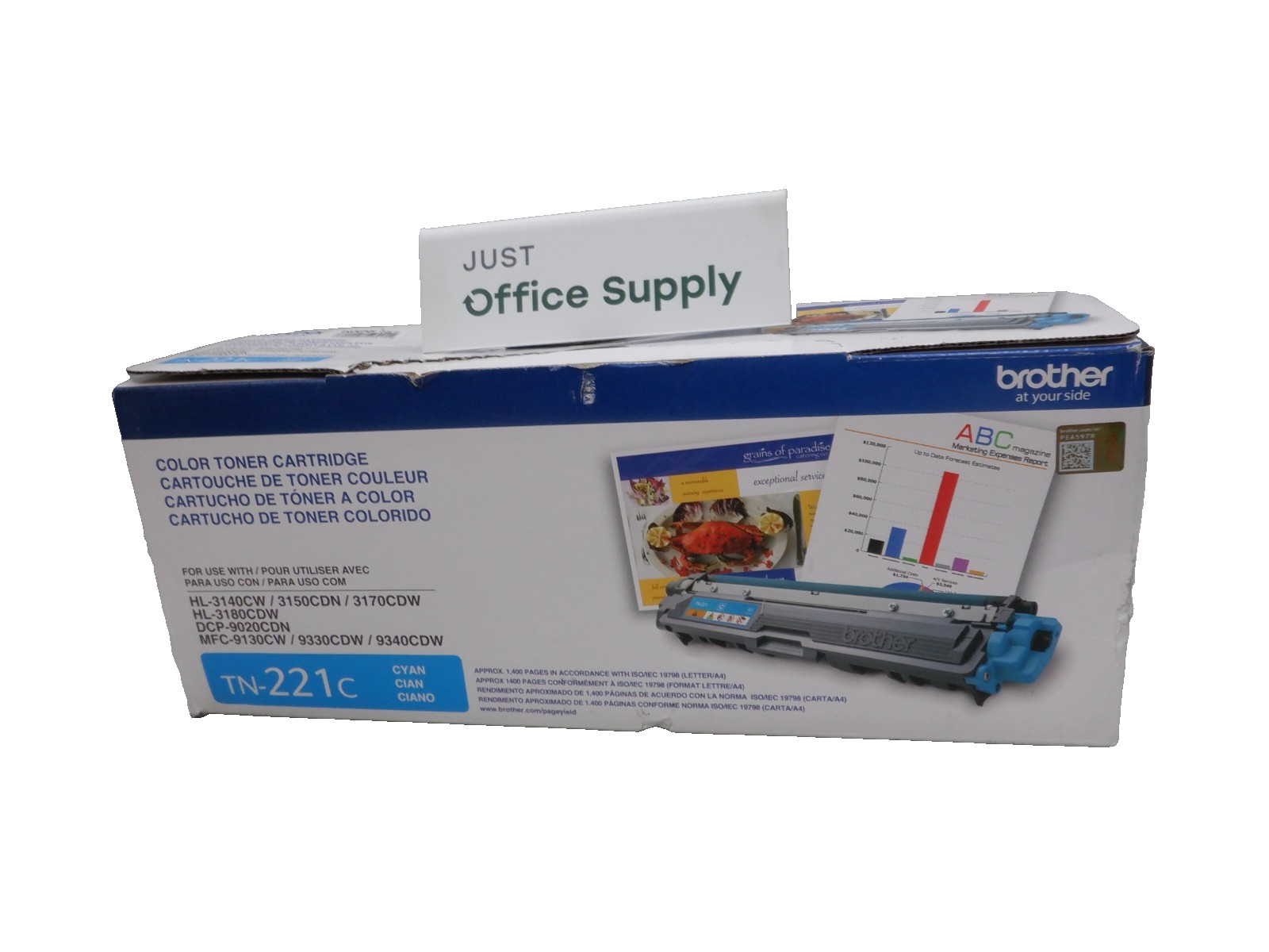 Genuine Brother TN-221C TN221C Cyan Toner Cartridge F. Shipping D
