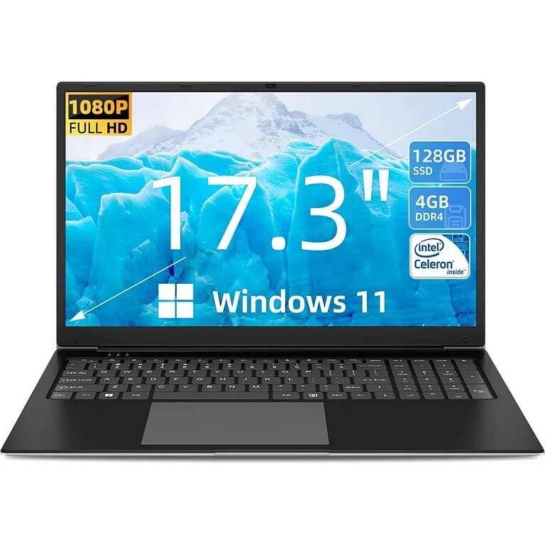 SGIN 17 inch Laptop 4GB DDR4 128GB SSD Windows 11 Home Laptops with Intel C