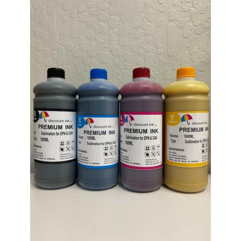 4 x 1000ml Universal Sublimation Refill Ink Bottles for CISS