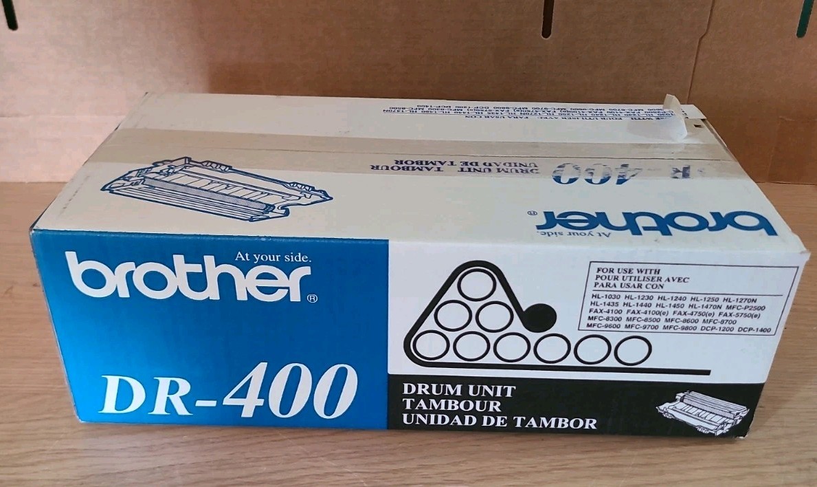 NEW, Sealed Genuine Brother DR400 Black Drum Unit Cartridge