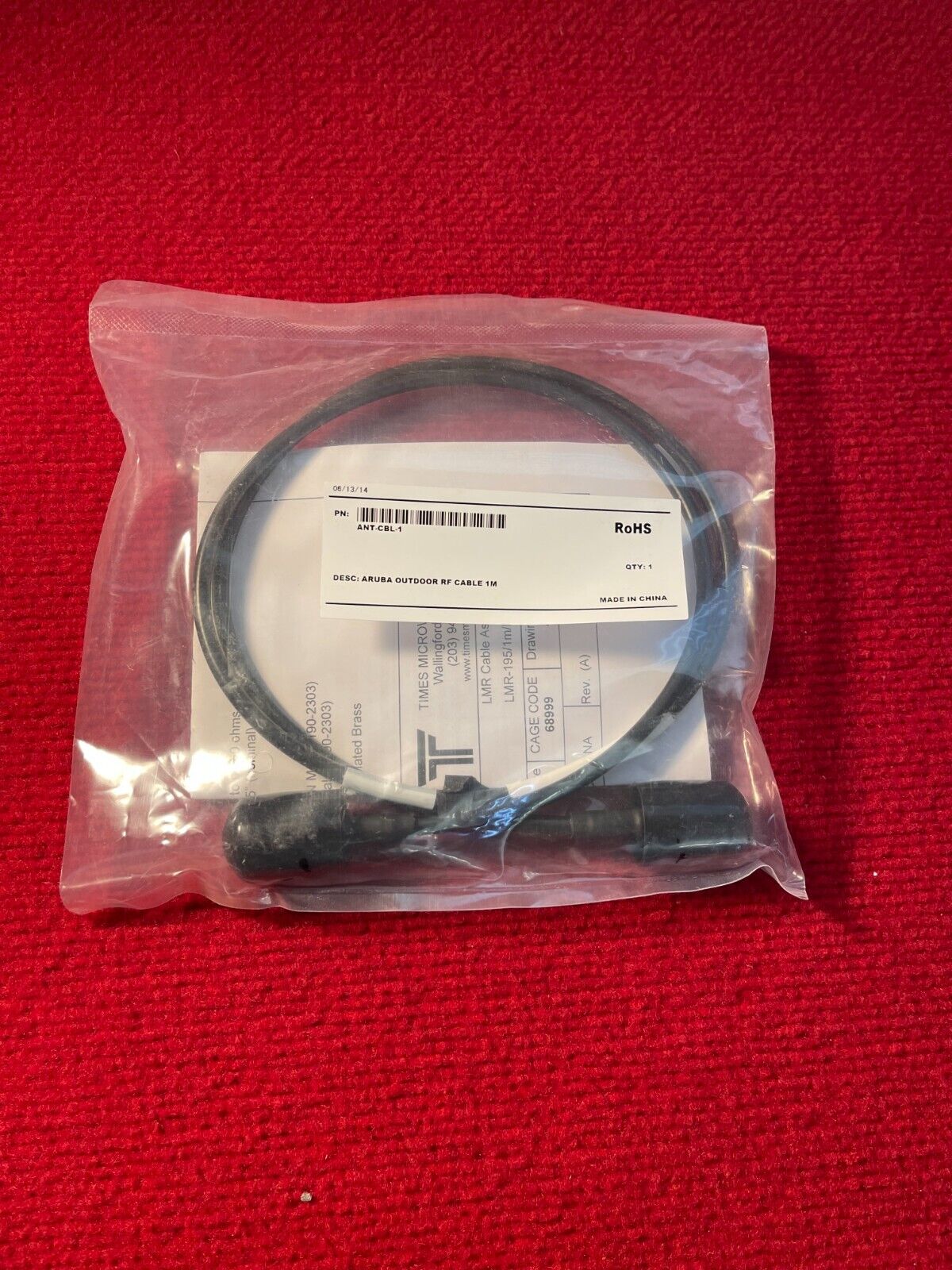 HPE Aruba (ANT-CBL-1) 1M OUTDOOR RF signal cable **NEW**