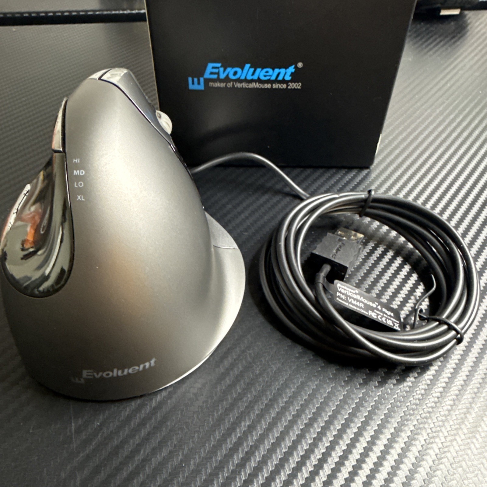 Evoluent VM4R Vertical Ergonomic Mouse, Wired USB, 6 Buttons