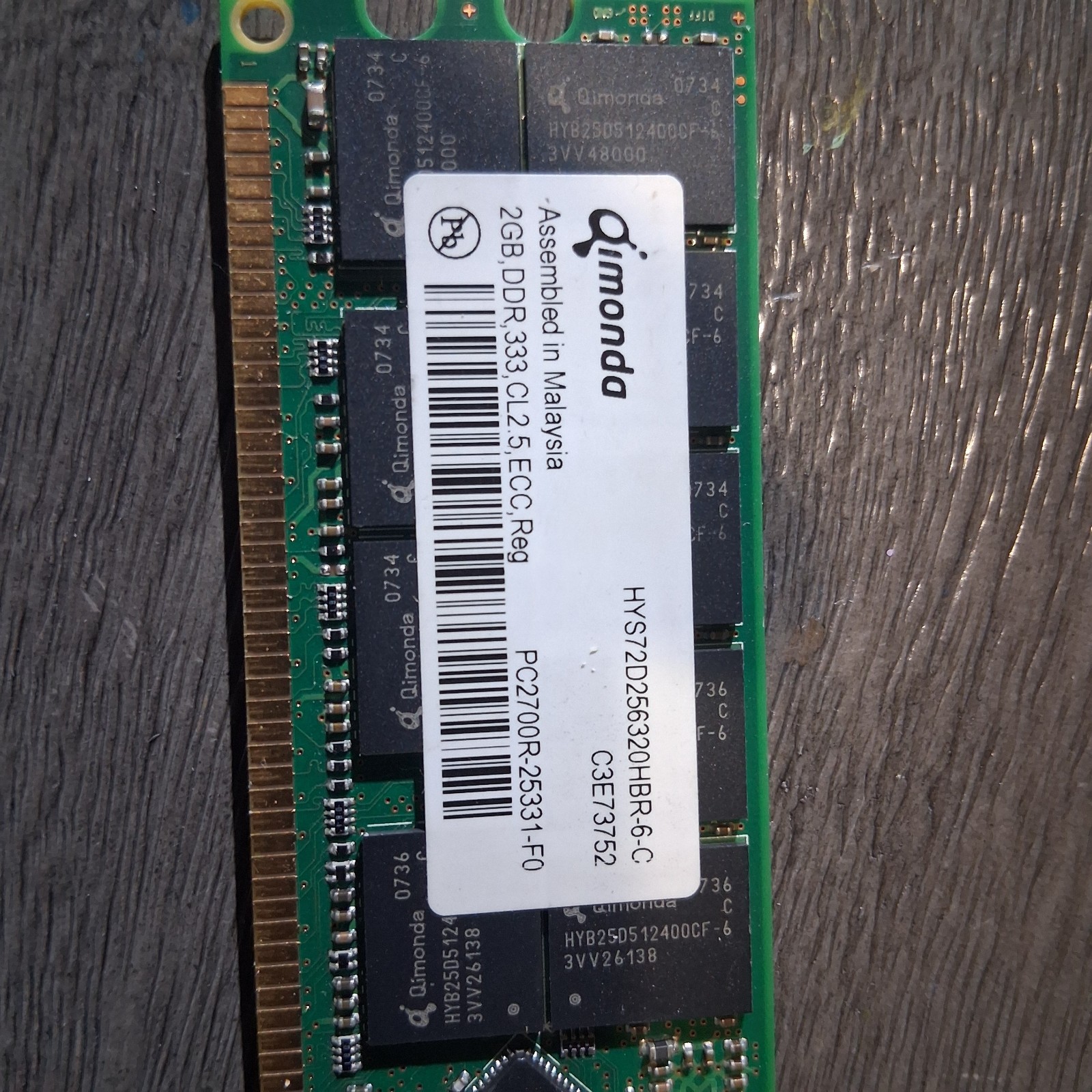 Sun 370-7974 2GB PC2700 DIMM (1/2 of X8711A) 4z