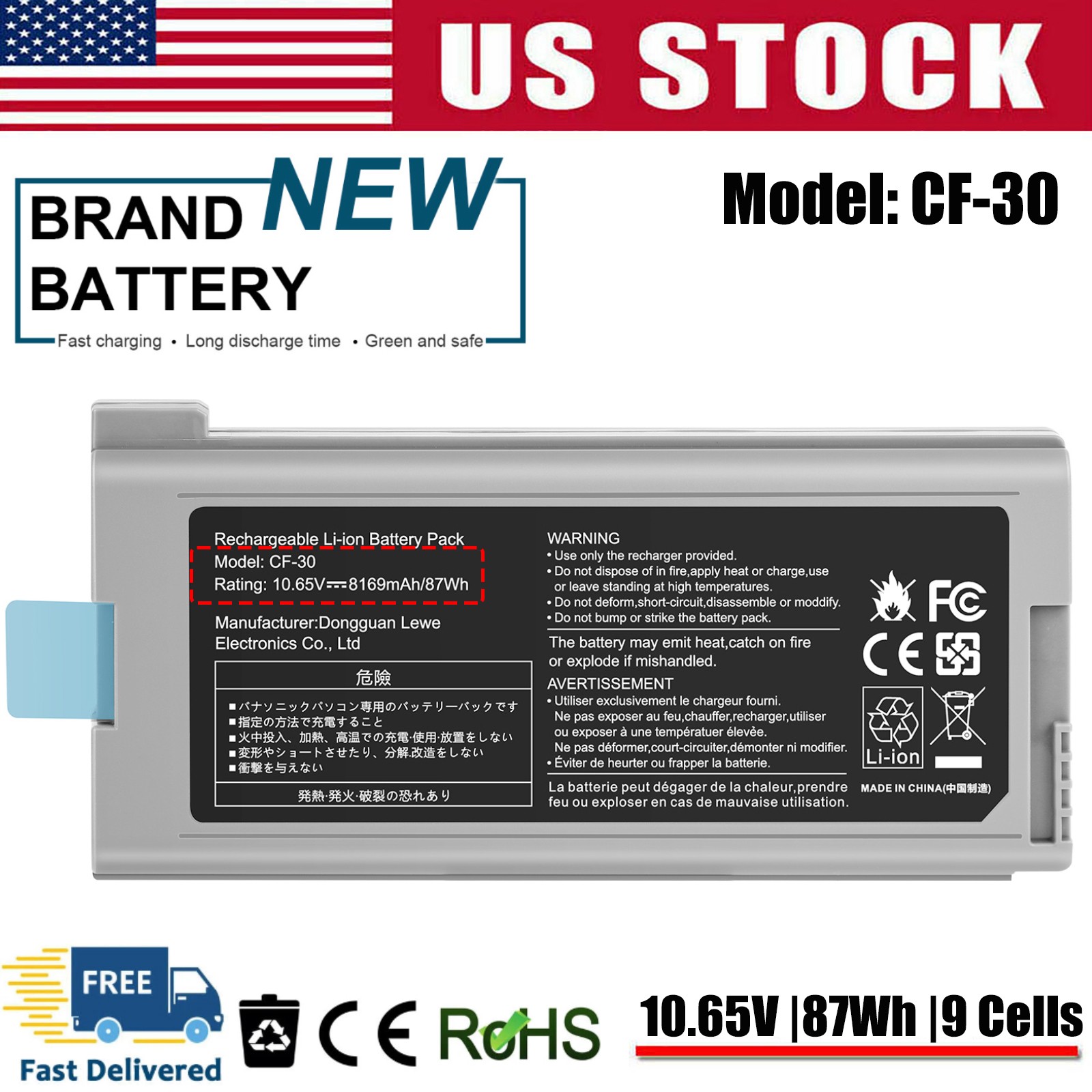 ✅CF-30 CF-VZSU46AU Battery For Panasonic Toughbook CF-31 CF-53 CF-52 CF-VZSU71U