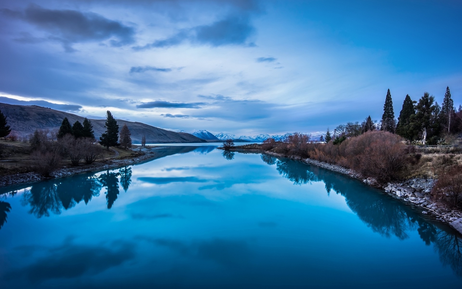 Landscape nature reflection lake sky cyan mountains calm Custom Gaming Mat Desk