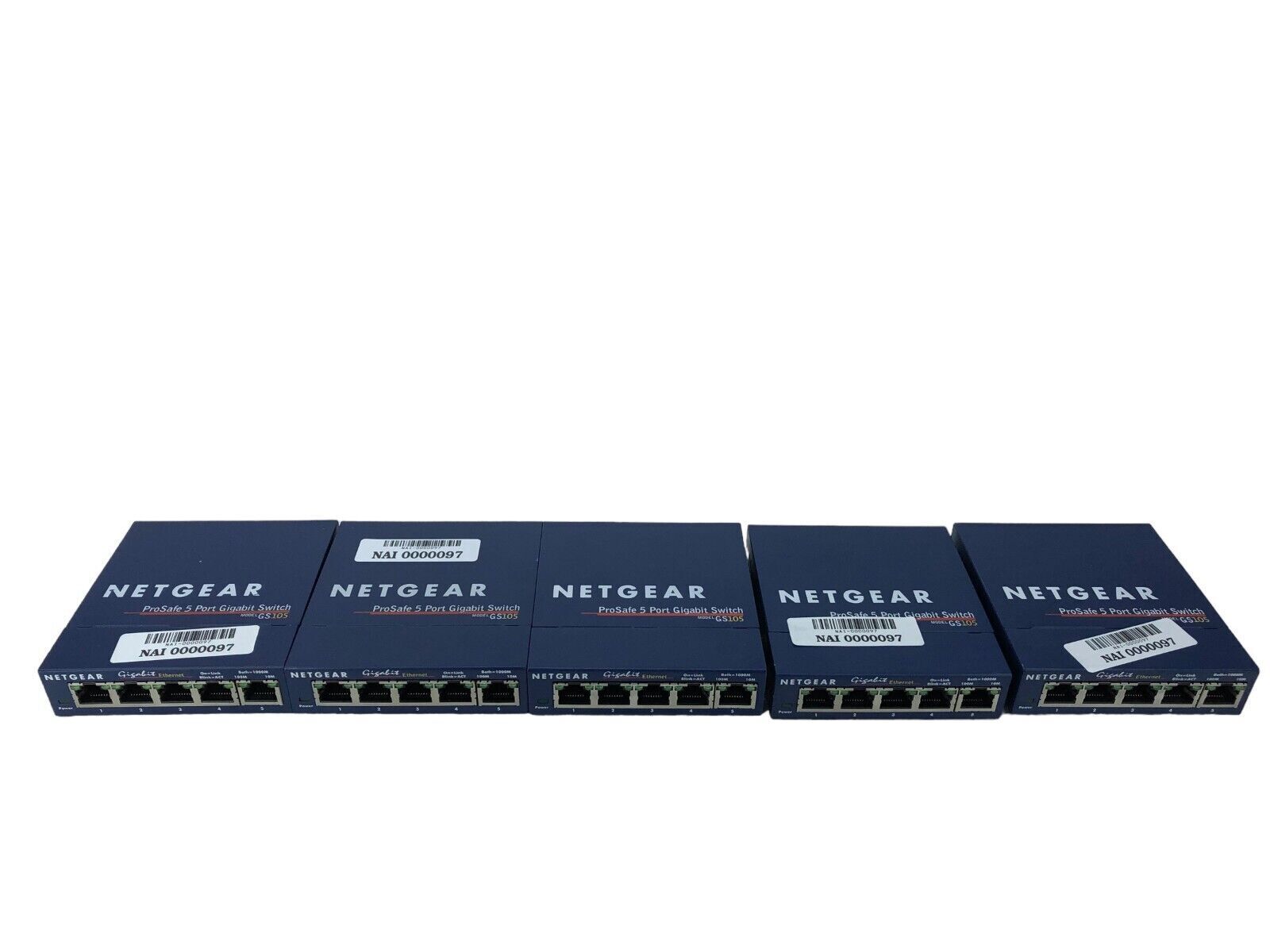 Lot of 5 NetGear GS105 v3 ProSafe 5-Port Gigabit Switch